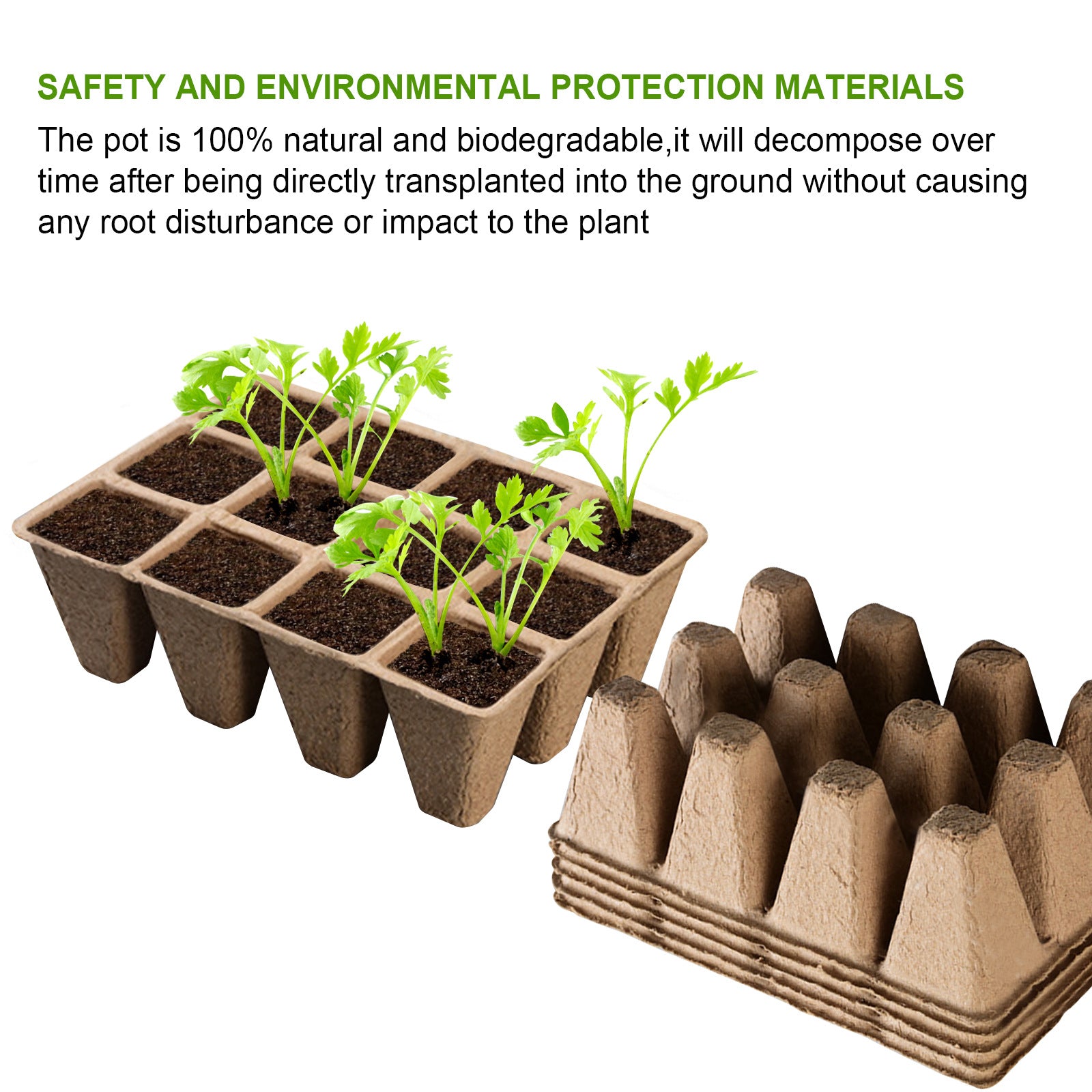 Biodegradable Eco-Friendly Pulp Seedling Nursery Pots 12-Hole