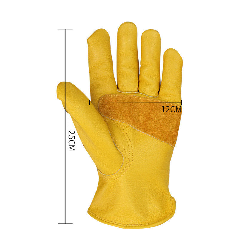 Cowhide Gardening Cow Head Layer Leather High Temperature Protection Gloves