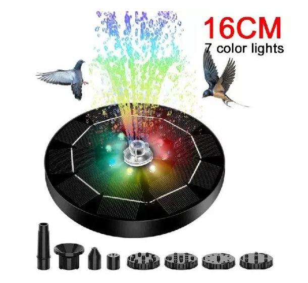 Solar Fountain  Water  Outdoor Garden Circular Floating Water Landscape