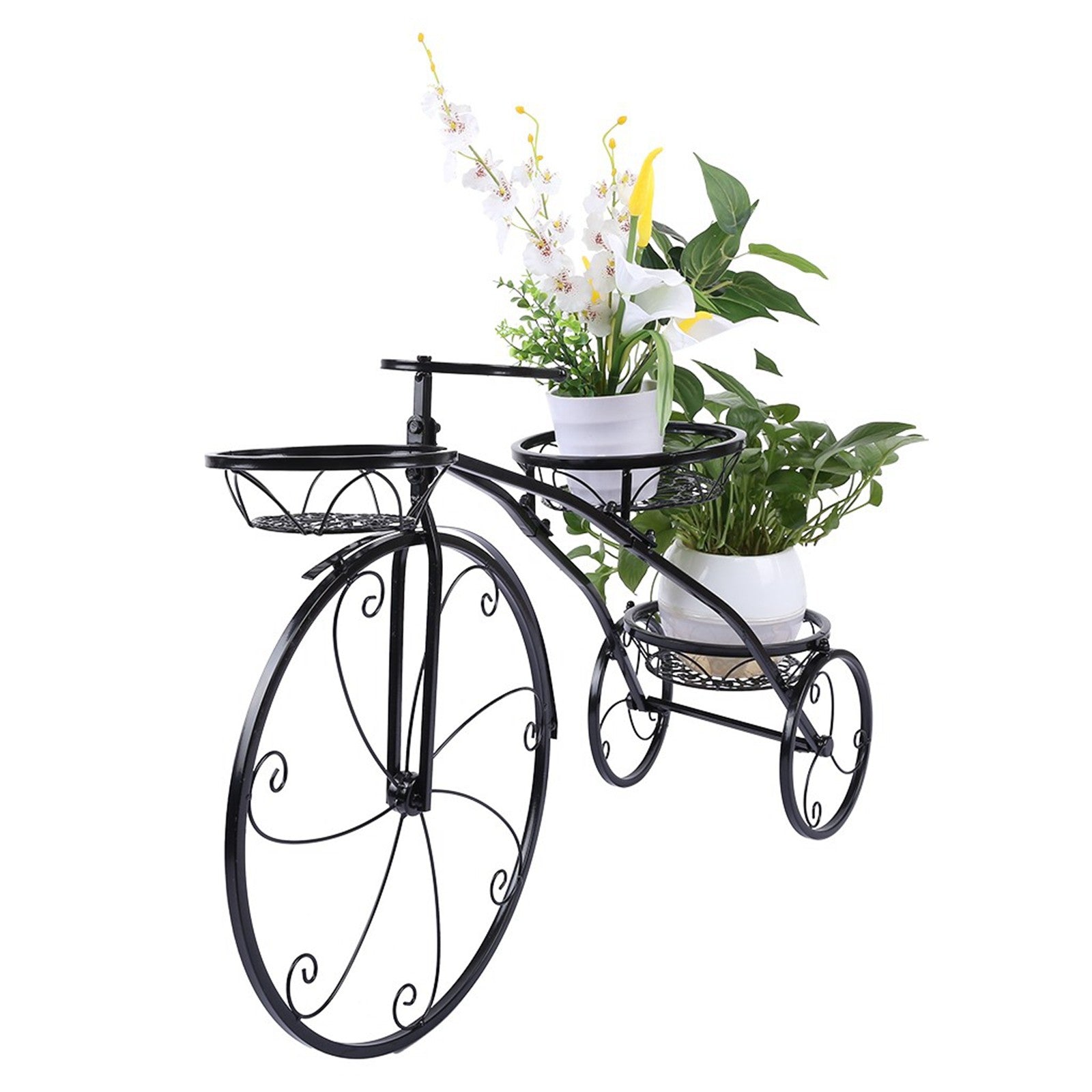 Tricycle Plant Stand Flower Pot Cart Holder Ideal For Home Garden And Patio