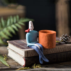 Abstract cartoon potted garden flower pot