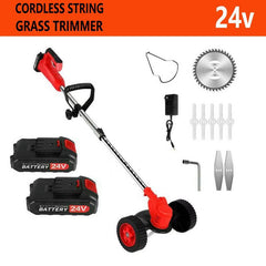 24V Lithium Electric Lawn Mower With Wheels Foreign Trade Exclusive For Cross-border Grass Trimmer Household Weeding Machine
