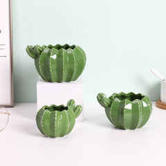Indoor Ceramic Succulent Plant Pot Cactus Flower Pot Home Balcony Garden Decoration Ornaments