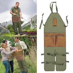 Protective Gardening Apron With Leg Cover And Multiple Pockets Durable, Water Resistant For Trimming, Harvesting, And Outdoor Chores